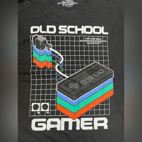 Nintendo Entertainment System Old School Gamer Graphic T-shirt Men XL Black - Picture 2 of 5